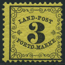 3 Kr. Landpost 1862, dickes Papier, postfrisches Kabinettstück mit ...